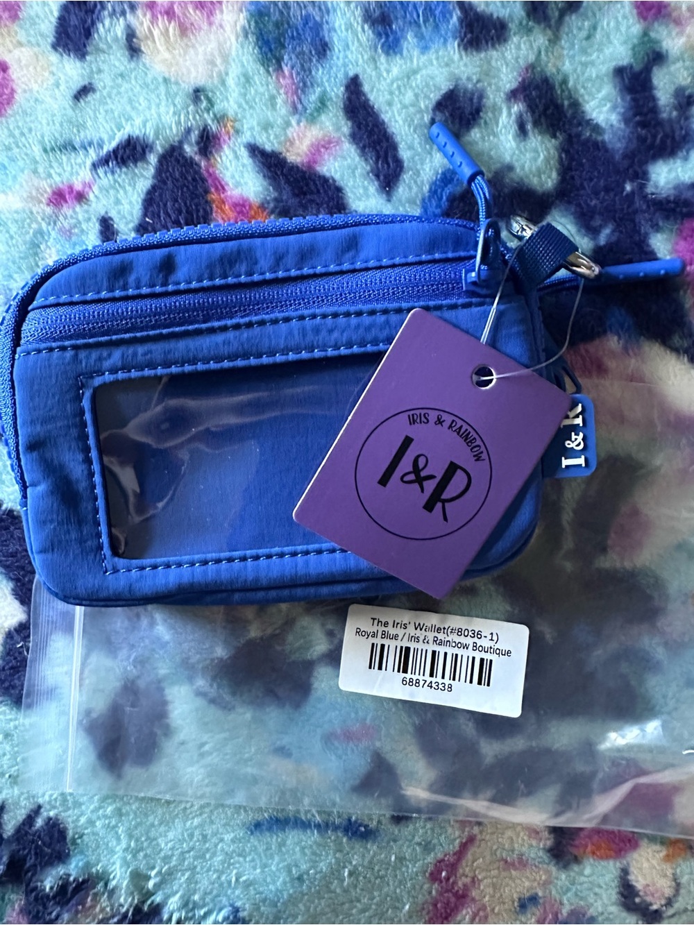 I&R Iris & Rainbow Royal Blue ID Wallet NWT
